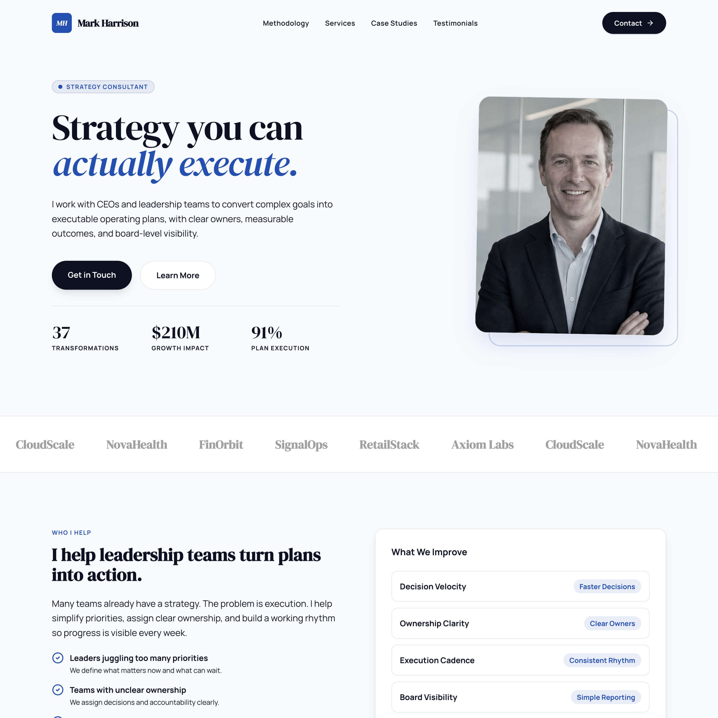 Strategy Consultant website template preview