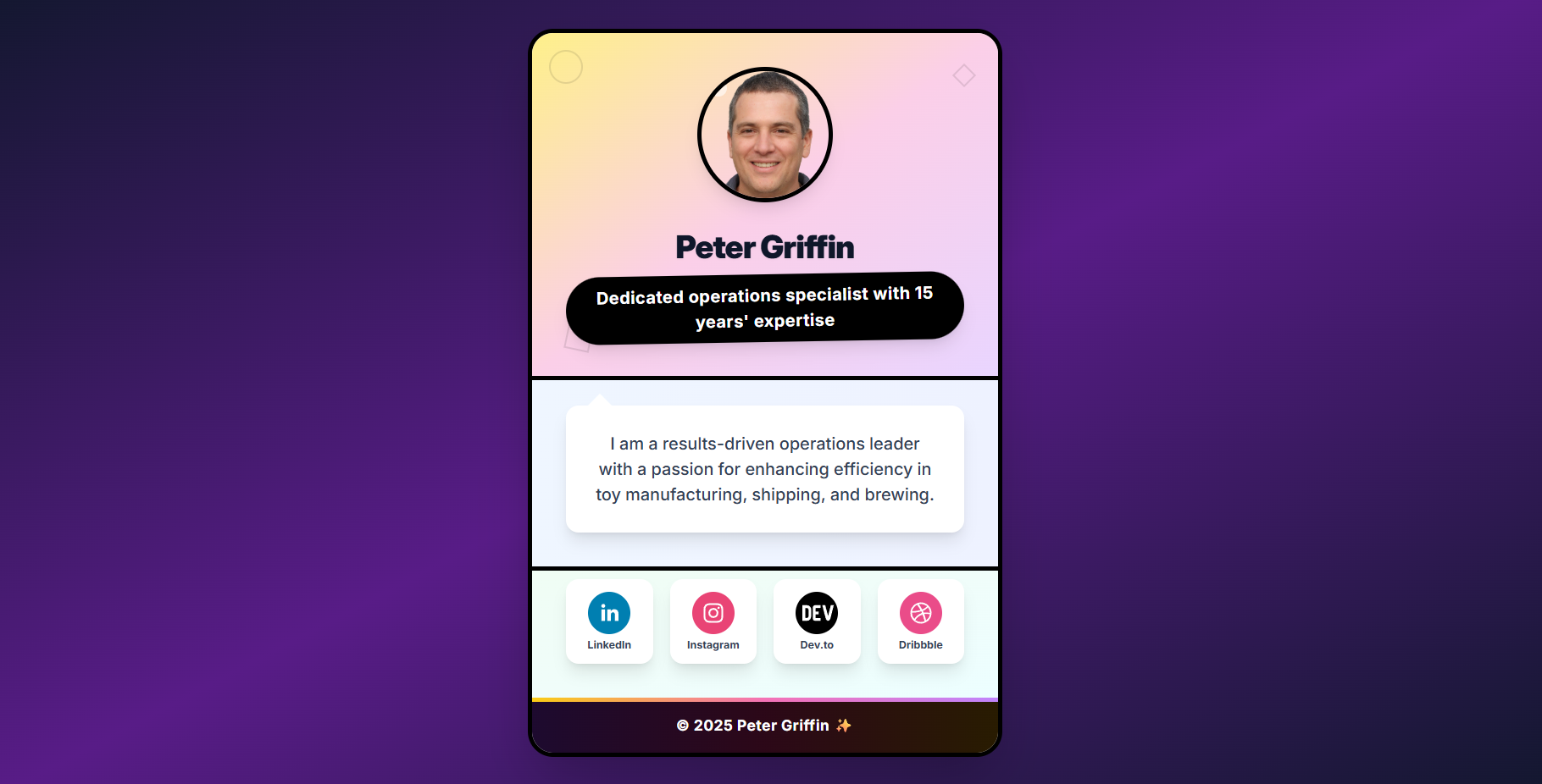 Screenshot of Creator Hub template